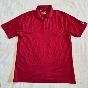 Under Armour men's Medium Tall maroon polo shirt Loose Heatgear  EUC